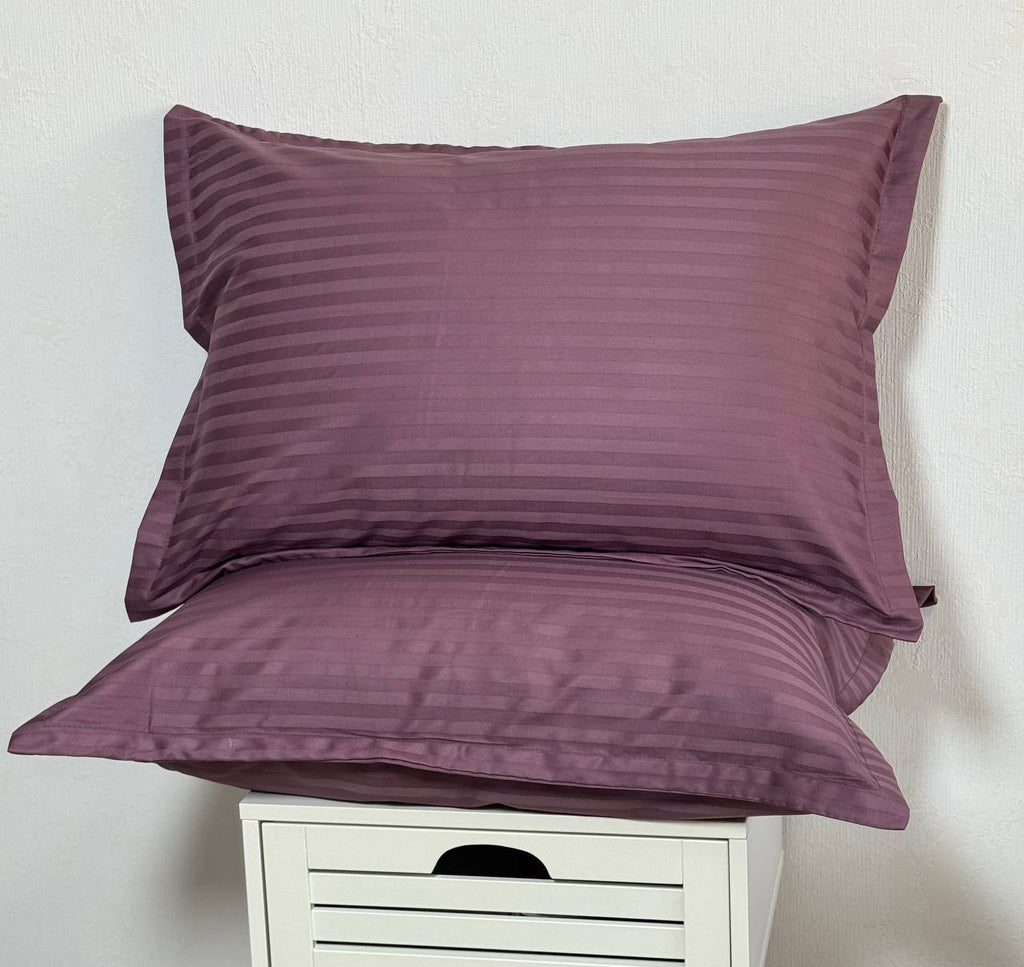 Страйп-сатиновий комплект постільної білизни Mauve