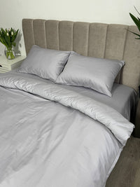 Сатиновий комплект постільної білизни Light Grey