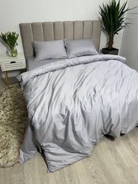 Сатиновий комплект постільної білизни Light Grey