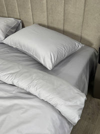 Сатиновий комплект постільної білизни Light Grey