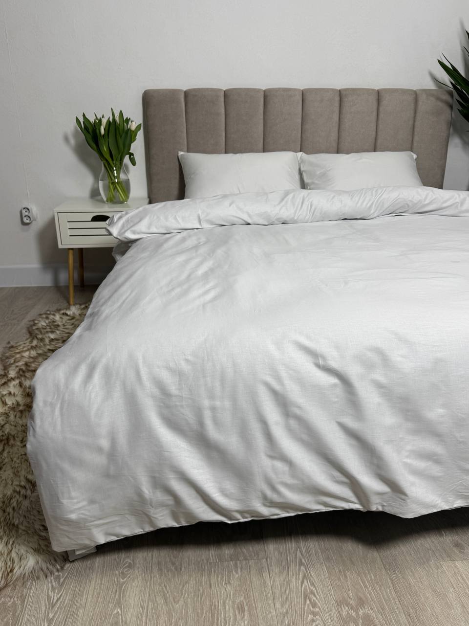 Сатиновий комплект постільної білизни White