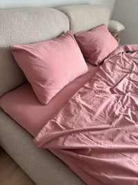 Stonewashed постільна білизна євро, Rose