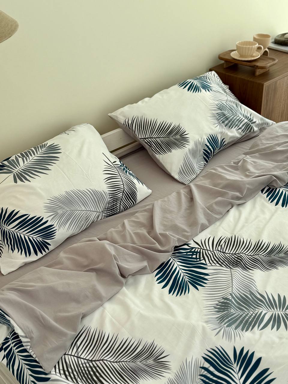 Сатиновий комплект постільної білизни Grey Palm