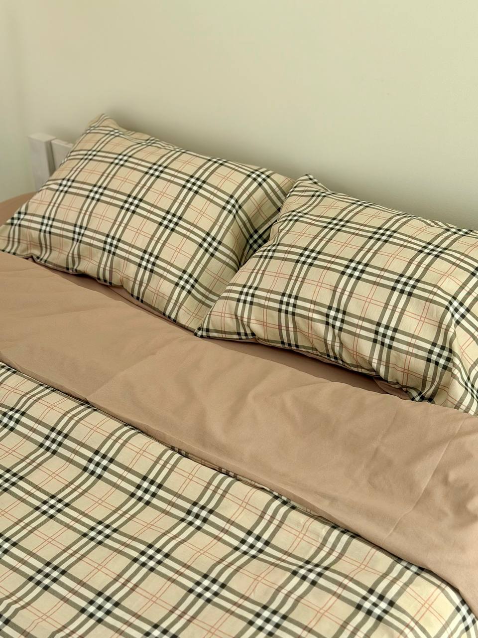 Сатиновий комплект постільної білизни Mocha Plaid