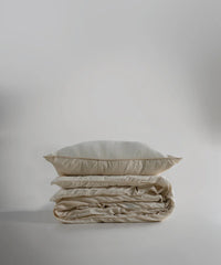 Постільна білизна stonewashed з жакардом, євро, крем