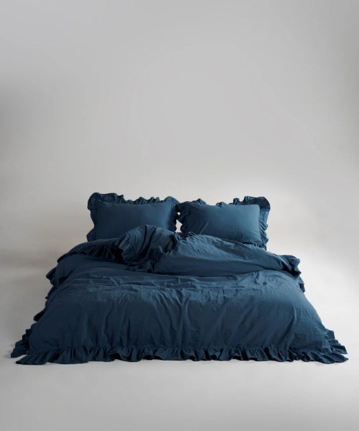 Stonewashed ранфорс, сімейна постільна білизна, Dress Blue