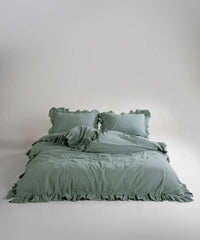 Stonewashed ранфорс, євро комплект, Natural Green