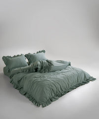 Stonewashed ранфорс, сімейний комплект, Natural Green