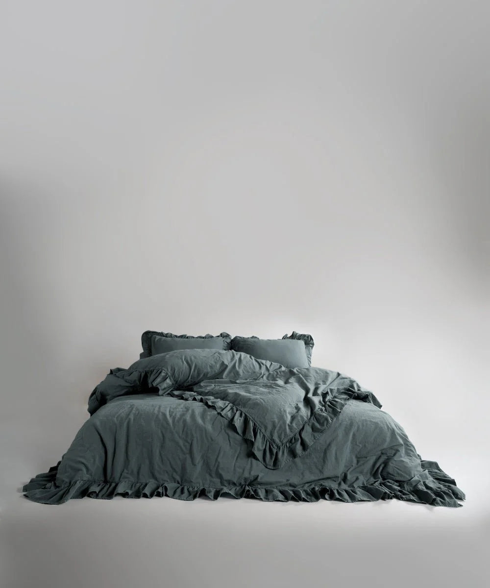 Stonewashed ранфорс, полуторний комплект, Natural Grey