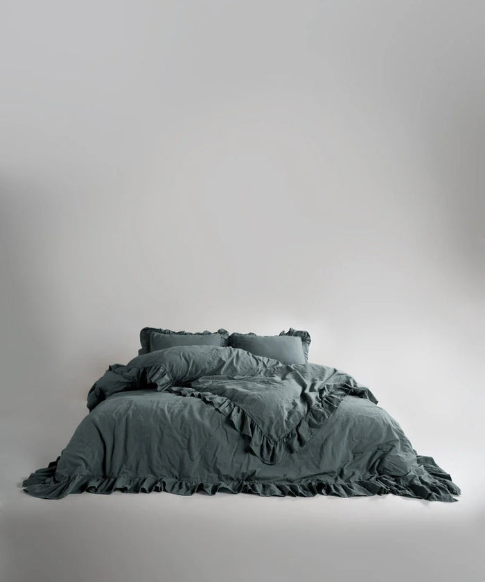 Stonewashed ранфорс, полуторний комплект, Natural Grey