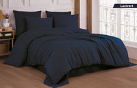 Сатин-страйп постільна білизна, синя смужка, полуторна