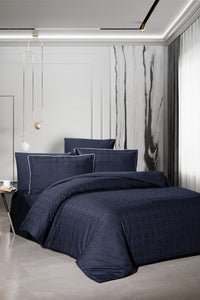 Сатиновий сімейний комплект постільної білизни, Navy Blue
