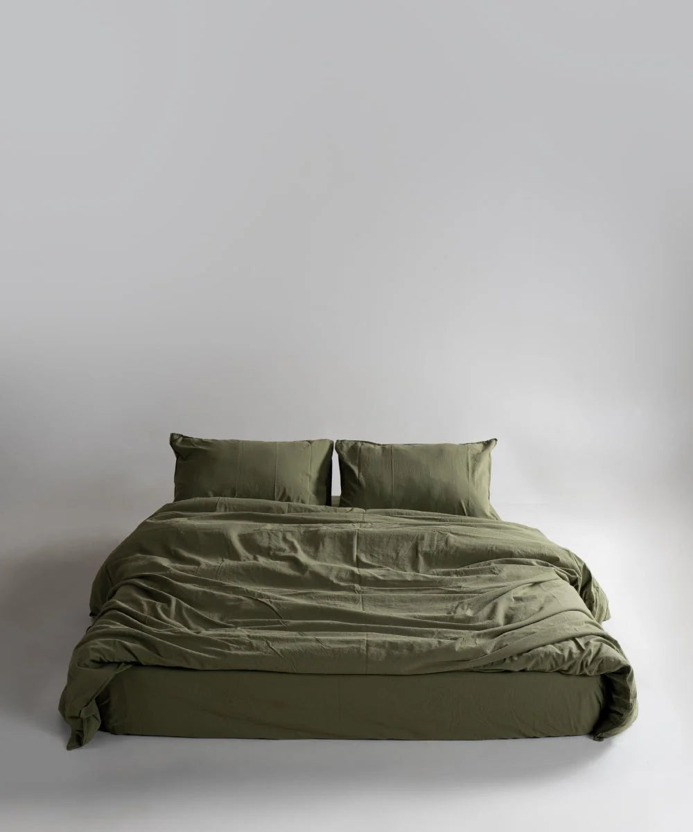 Stonewashed ранфорс, полуторний, Capulet Olive