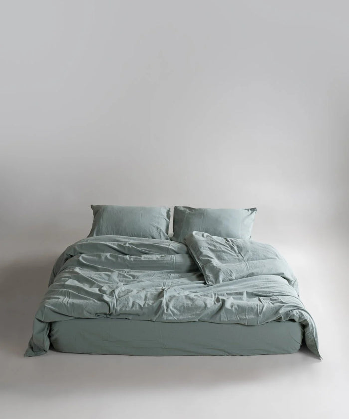 Stonewashed ранфорс, євро, natural green