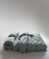Stonewashed ранфорс, полуторна постіль, Natural Green