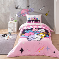 Бавовняна постільна білизна з BT21 для дітей, 160×220 см