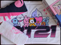 Бавовняна постільна білизна з BT21 для дітей, 160×220 см