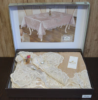 Велюрова скатертина бежева 160×300 см