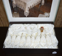 Велюрова скатертина з ранером і серветками 160×220 см