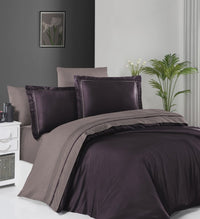 Сатиновий євро комплект постільної білизни Serenity Purple Lilac