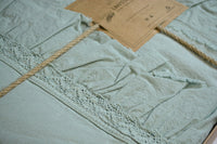 Постільна білизна stonewashed з мереживом, євро, м'ятна