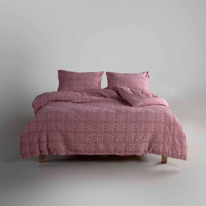 Євро комплект із вареної бавовни з жакардом, Pale Mauve