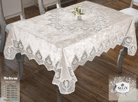 Велюрова скатертина бежева 160×350 см