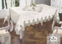 Велюрова скатертина бежева 160×300 см