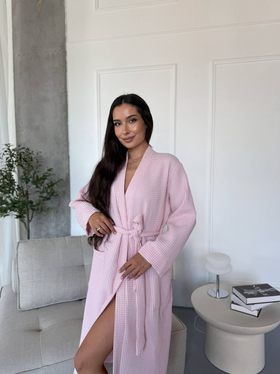 Вафельний халат Light pink