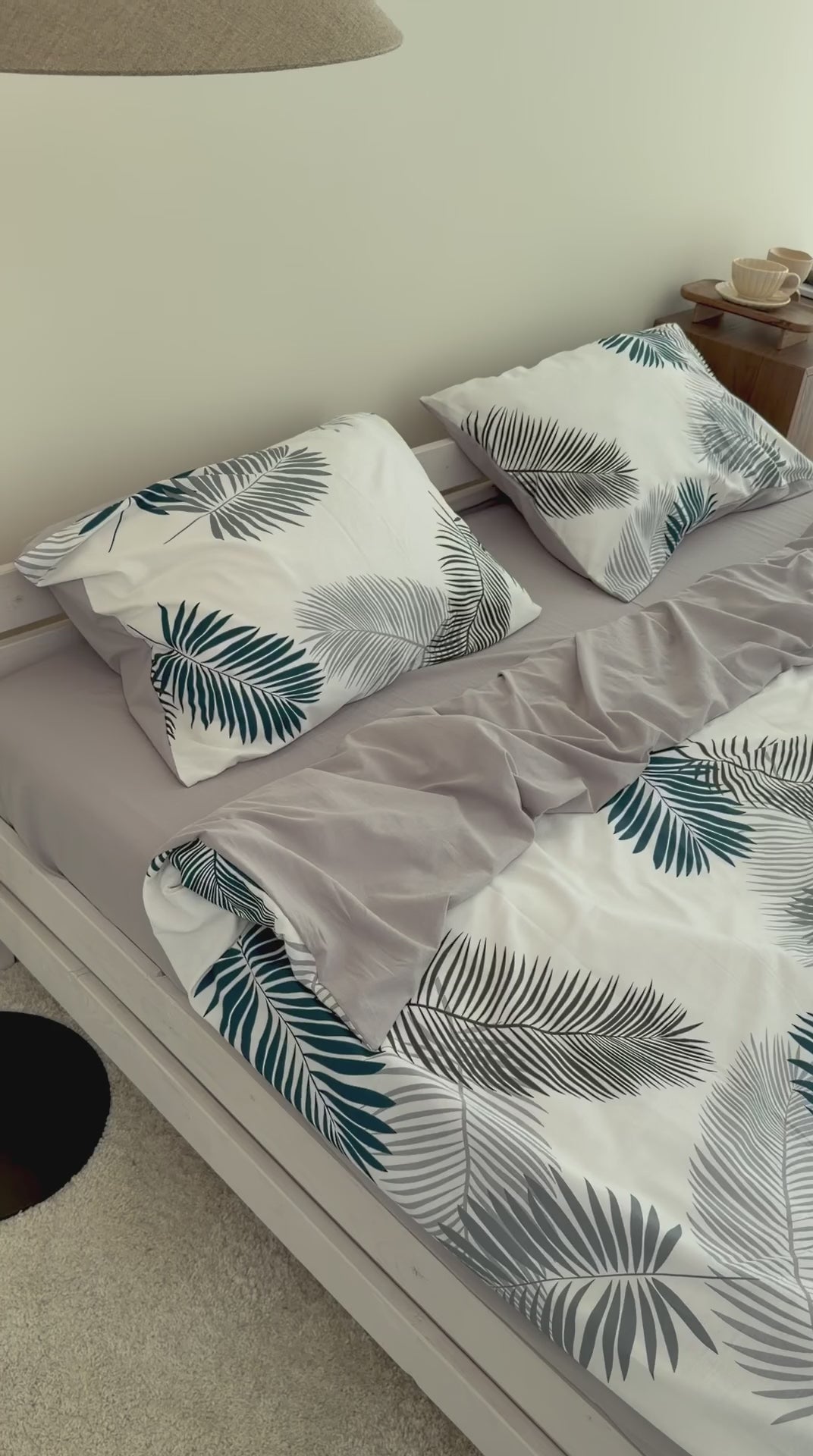 Сатиновий комплект постільної білизни Grey Palm
