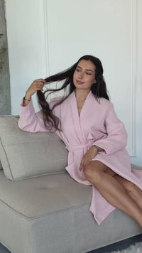Вафельний халат Light pink