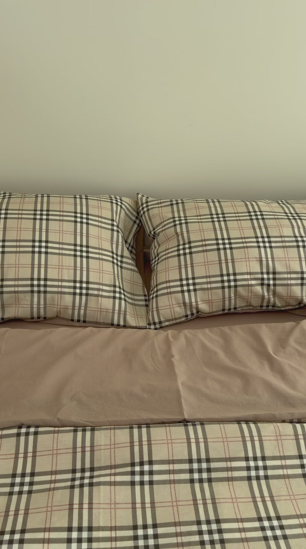 Сатиновий комплект постільної білизни Mocha Plaid