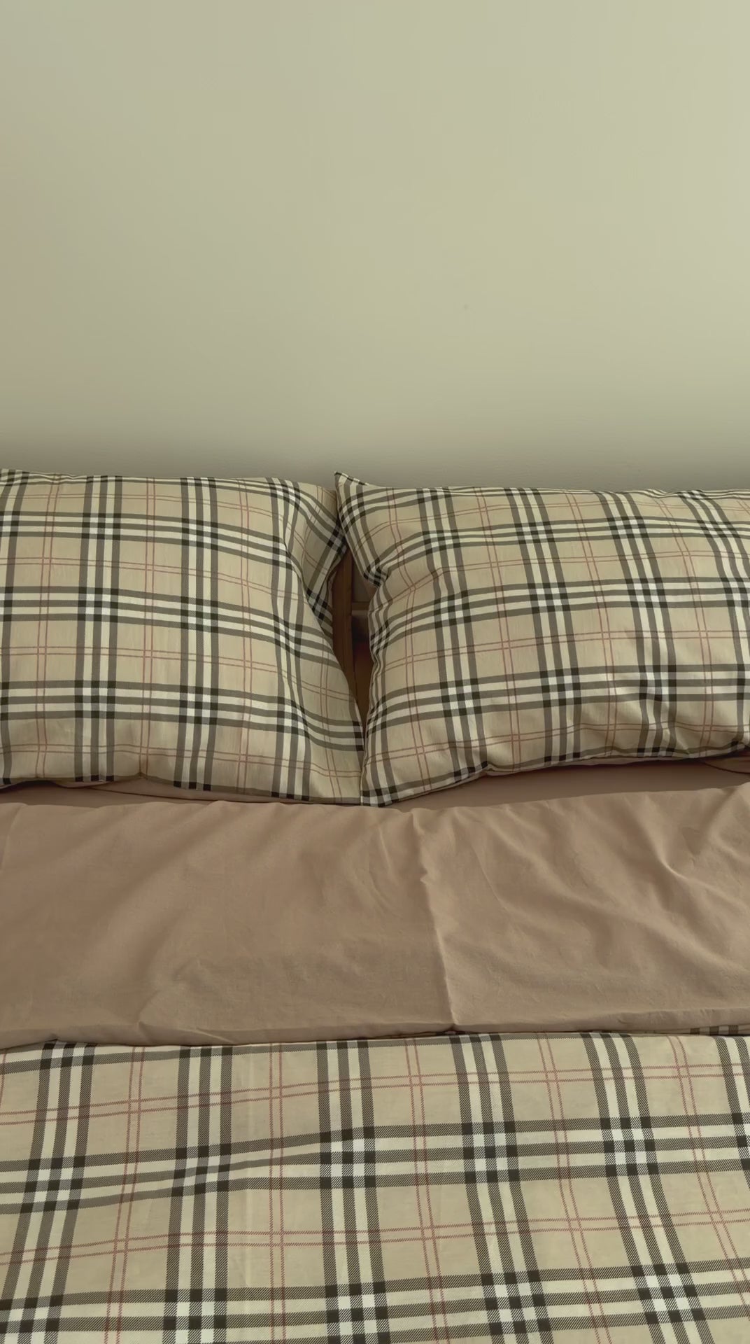 Сатиновий комплект постільної білизни Mocha Plaid