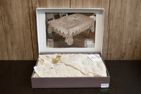 Велюрова скатертина бежева 160×300 см