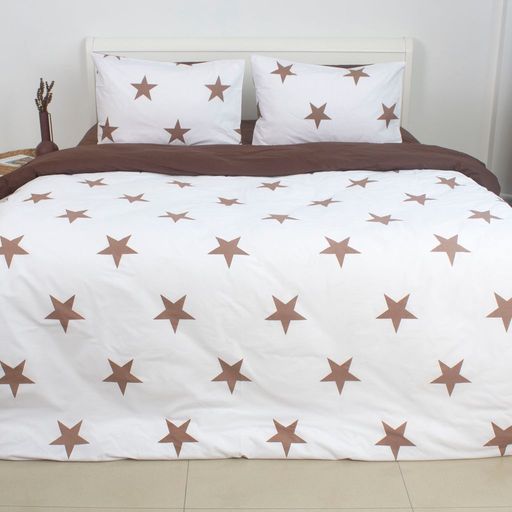 Комплект постільної білизни «Happy Sleep» — Chocolate Stars, ранфорс