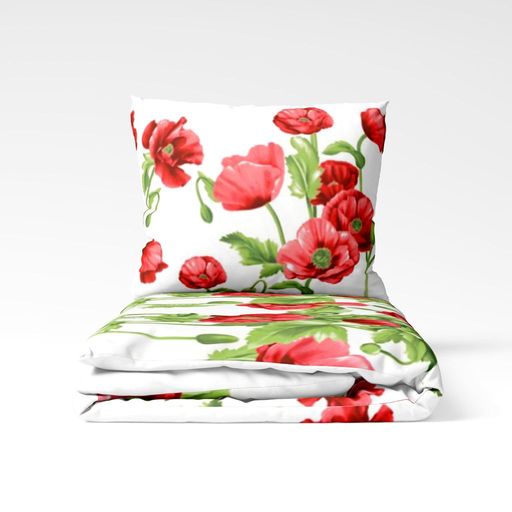 Комплект постільної білизни «RANFORCE» — 707 Маковий букет, ранфорс, двоспальний (2-00887)