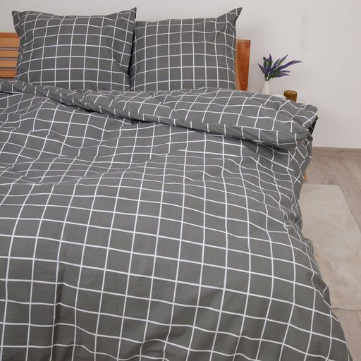Комплект постільної білизни «Happy Sleep Duo» — Grey Check, ранфорс