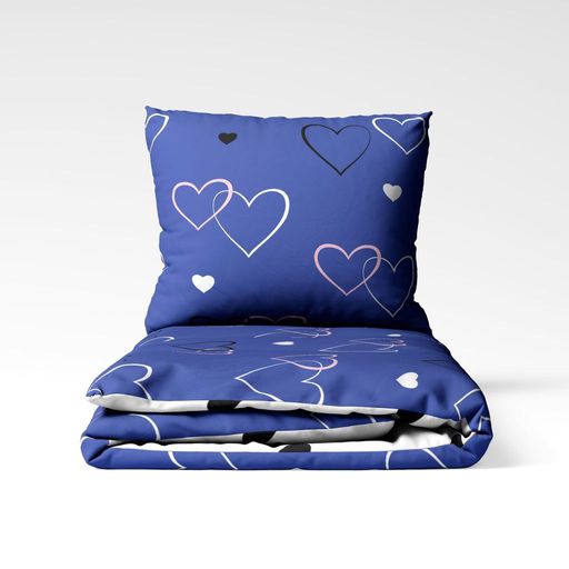 Комплект постільної білизни «Happy Sleep» — NAVY BLUE LOVE 31, ранфорс