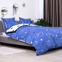 Комплект постільної білизни «Happy Sleep» — NAVY BLUE LOVE 31, ранфорс
