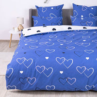 Комплект постільної білизни «Happy Sleep» — NAVY BLUE LOVE 31, ранфорс