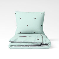 Комплект постільної білизни «Happy Sleep» — Mint&Grey Hearts, ранфорс