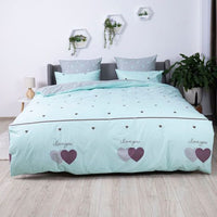Комплект постільної білизни «Happy Sleep» — Mint&Grey Hearts, ранфорс