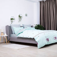 Комплект постільної білизни «Happy Sleep» — Mint&Grey Hearts, ранфорс