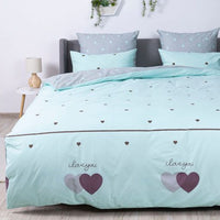 Комплект постільної білизни «Happy Sleep» — Mint&Grey Hearts, ранфорс