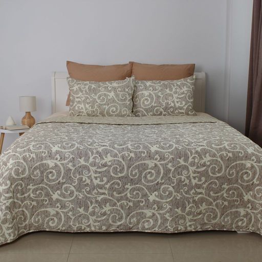 Покривало «ELEGANT COTTON» 1шт — Beige and White