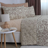 Покривало «ELEGANT COTTON» 1шт — Beige and White