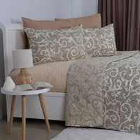 Покривало «ELEGANT COTTON» 1шт — Beige and White