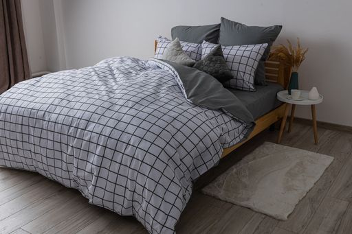 Комплект постільної білизни «Happy Sleep» — Grey Check, ранфорс