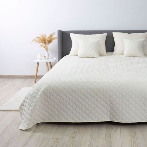 Покривало «VELOUR» 1шт — Молочний/Ромб круглий, мікрофібра