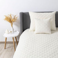 Покривало «VELOUR» 1шт — Молочний/Ромб круглий, мікрофібра